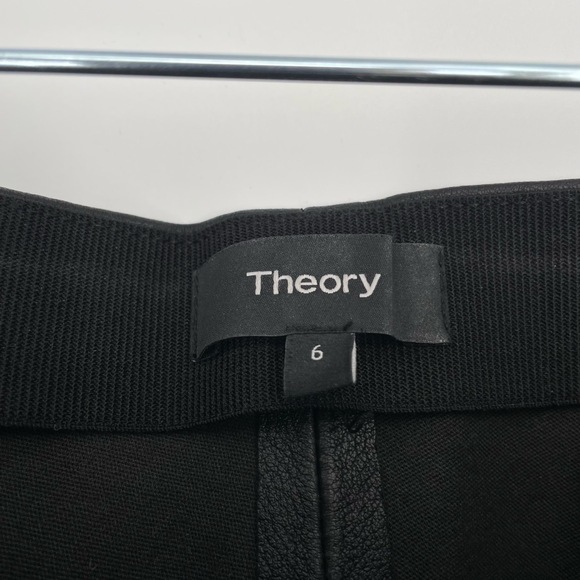 Theory Black Lambskin Leather Grunge Ankle Fit Skinny Luxury Baddie Pants 6 - Picture 7 of 10
